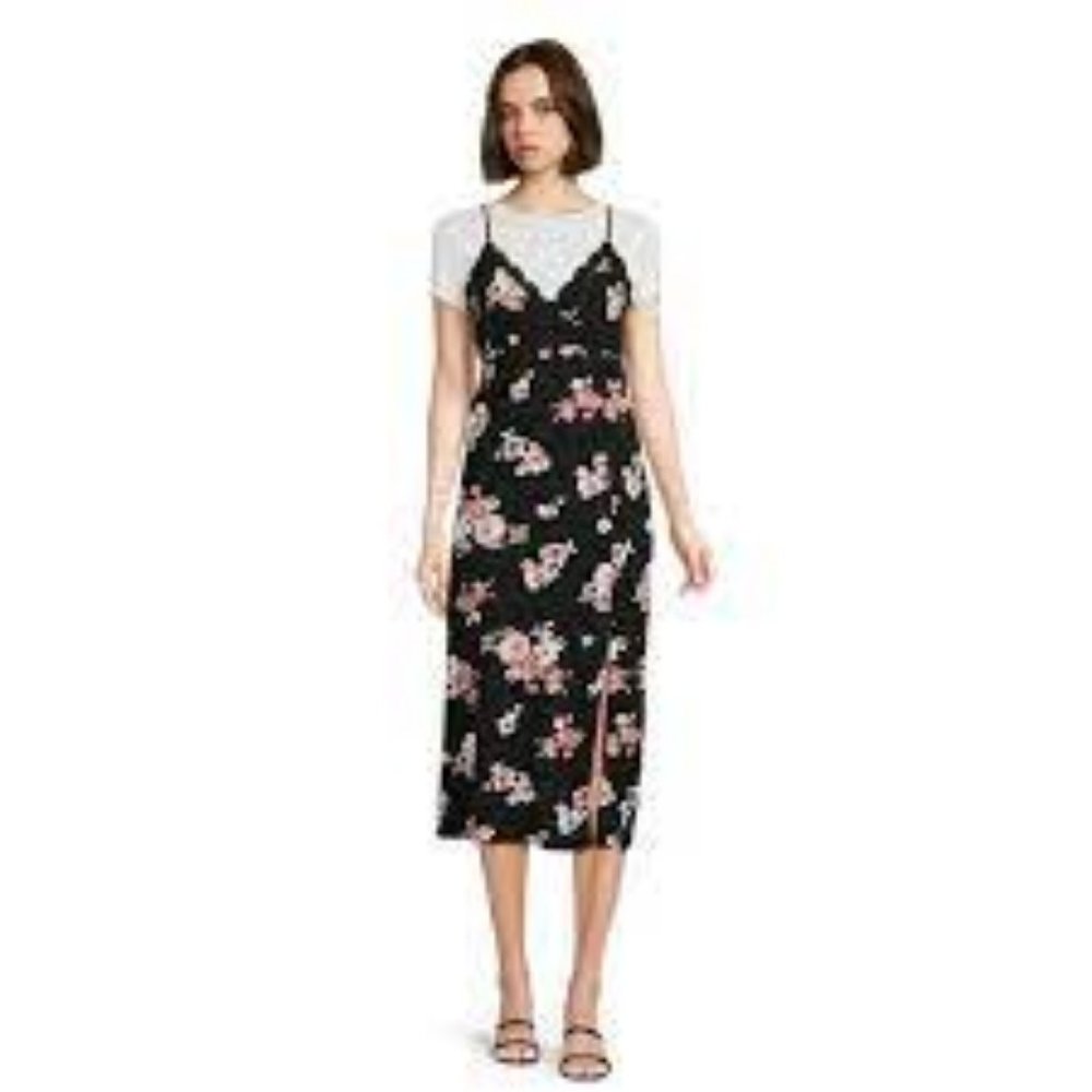 NWT Moody Floral Botanical Slip Dress with Tee